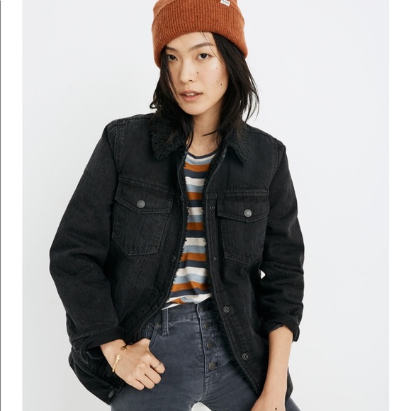 Madewell Oversized Jean Jacket Sherpa 